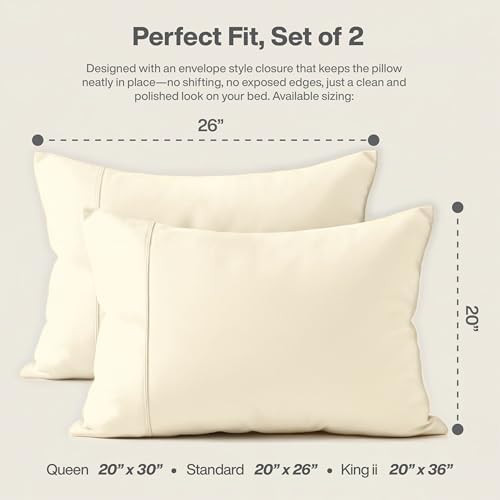 QUEENSBAY Standard Pillow Cases Set of 2, Microfiber Cooling Pillowcases - Image 2