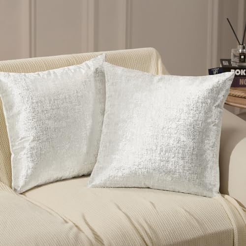 Phantoscope Pack of 2 Sparkling Velvet Decorative, Solid Square Cushion Cover by Phantoscope