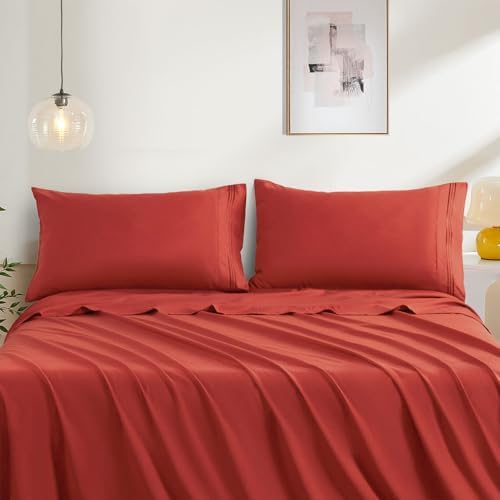 Orange Red King Size Pillow Cases Set of 2 - Image 2