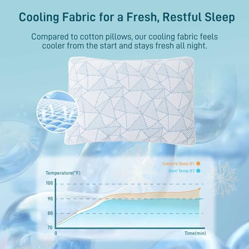 Cotelovo Shredded Memory Foam Cooling Soft Bamboo Viscose Pillows Adjustable - Image 3