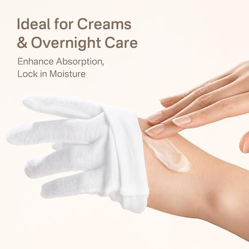 Cotton Gloves for Dry Hands Sleeping, 100% Cotton Eczema Gloves, Sleep Gloves & - Image 3