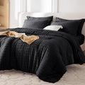 MUXHOMO 7 Pieces Oversized King Comforter Set, Seersucker Bed in a Bag by MUXHOMO