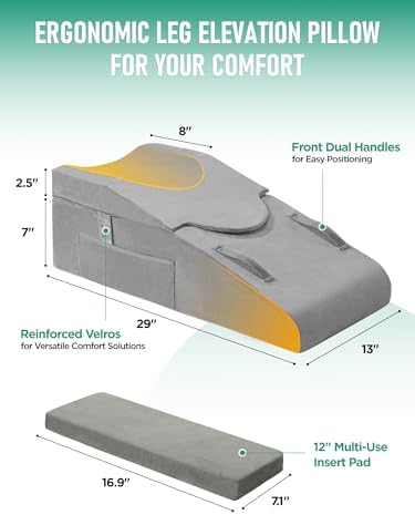 Knee Pillow for Knee Replacement Surgery, Memory Foam Knee Leg Elevation Pillow - Image 2