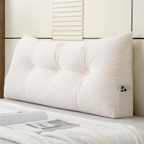 Triangular Bed Wedge Pillow for Headboard, Twin Reading Pillows for Sitting in by IMOXPTEHeadboardPillow