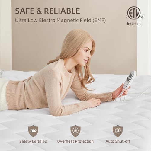 Bwarm Premium Multi-Zone Electric Heated Mattress Pad King Size, Dual - Image 5