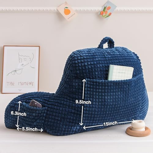 A Nice Night Navy 18.5" Bed Wedge Reading Pillows - Image 4