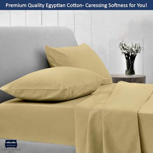 Cottingon 4 Piece Short Queen Sheets, Egyptian Cotton - Image 3