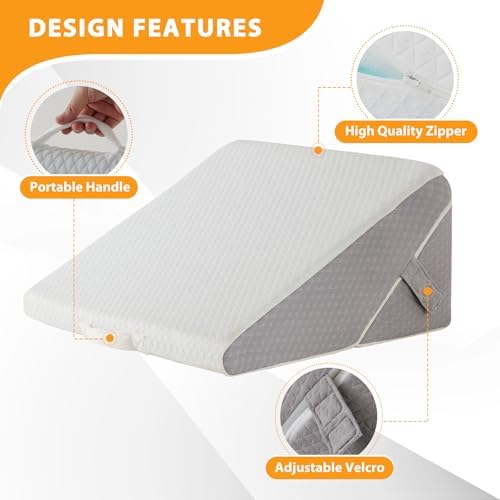 Ruqmuis Wedge Pillow Set for After Surgery, Adjustable 9&12 Inch Bed Wedge - Image 3