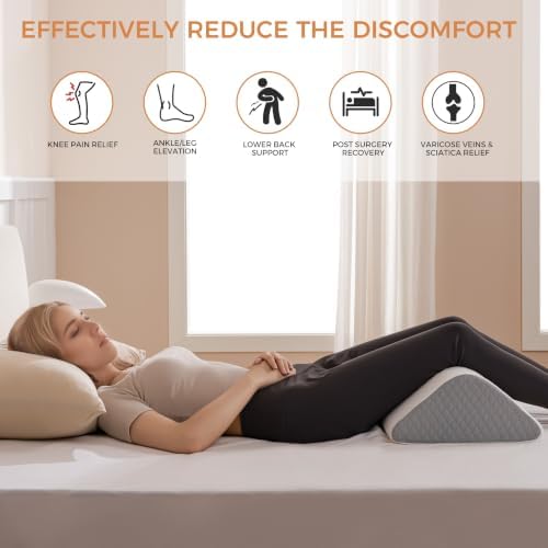 Knee Wedge Pillow 6.3'' for Post-Surgery Recovery-Leg Elevation Support for - Image 5