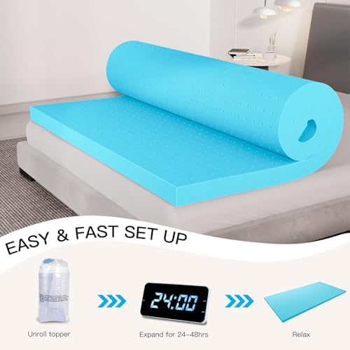 Airensky 3 Inch Memory Foam Mattress Topper, Cooling Gel High Density - Image 6