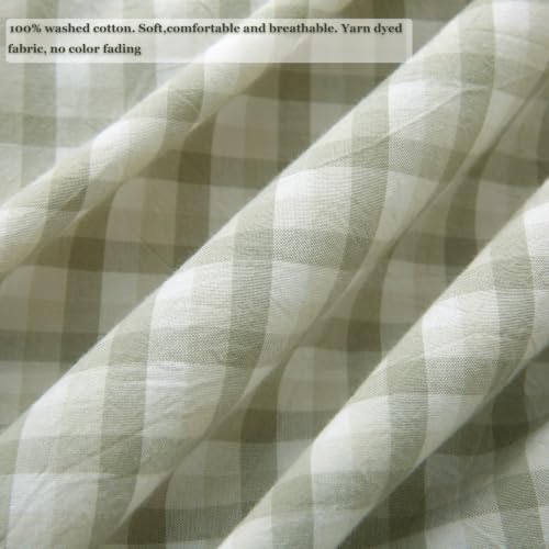Mywinlle Muted Sage Green Gingham Ruffle Euro Shams - Image 4