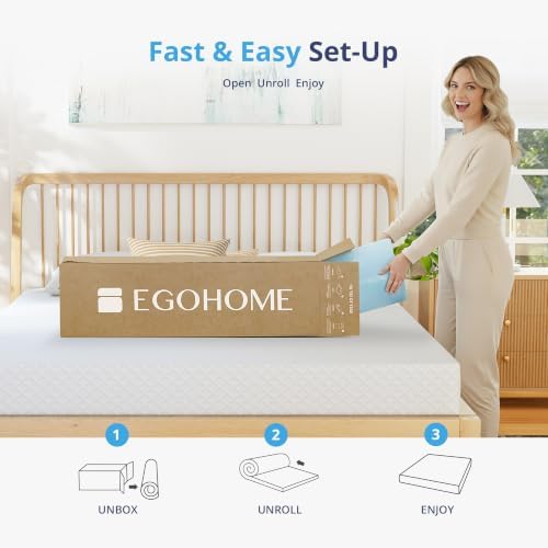 EGOHOME 3 Inch Cal King Memory Foam Mattress Topper- Cooling Gel Infused - Image 6