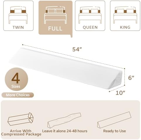 Bedluxe Full Bed Wedge Pillow for Headboard, Fill The Gap - Image 2