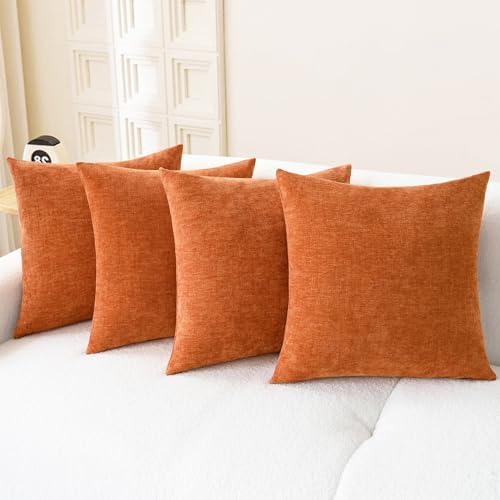 CaliTime Fall Decorative Throw Pillow Covers 18 X 18 Inches Burnt Orange by CaliTime
