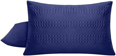 100% Coton Waffle Pillow Shams Standard Size Set of 2, Soft Aesthetic Pillow - Image 6
