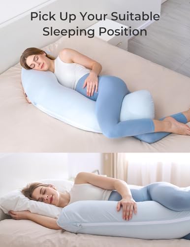 Momcozy J Shaped Pregnancy Pillow, Maternity Body Pillow - Image 7