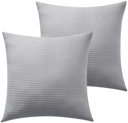 100% Cotton Waffle Weave Throw Pillow Covers Set of 2 - Image 2