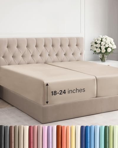 CGK Linens Extra Deep Split King Fitted Sheet by CGKUnlimited