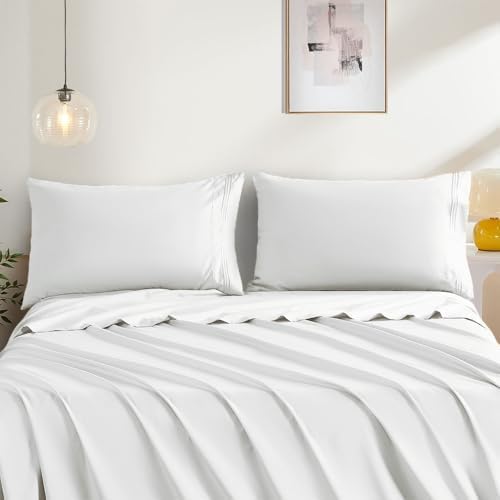 White Queen Size Pillow Cases Set of 2, Microfiber - Image 2