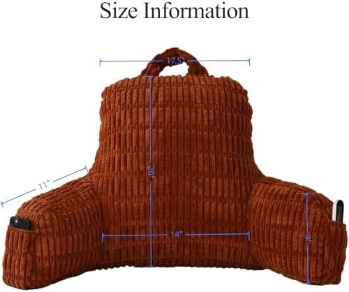 Corduroy Reading Pillow for Sitting in Bed, Large Backrest Bed Pillow - Image 2