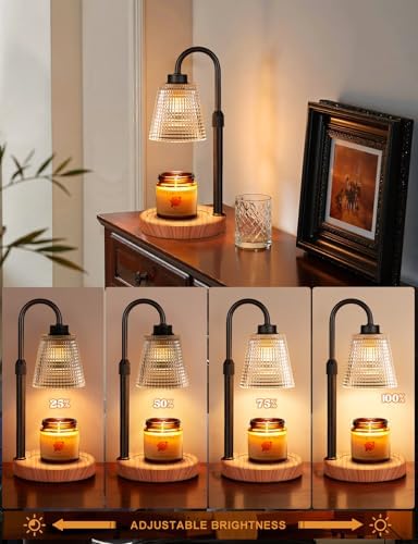 Innqoo Rustic Candle Warmer Lamp with Timer, Dimmable Candle Warmer for Jar Candles, Height Adjustable Wax Melts Warmer, Birthday Gifts for Women Mom, House Warming Gifts New Home Decor - Image 2