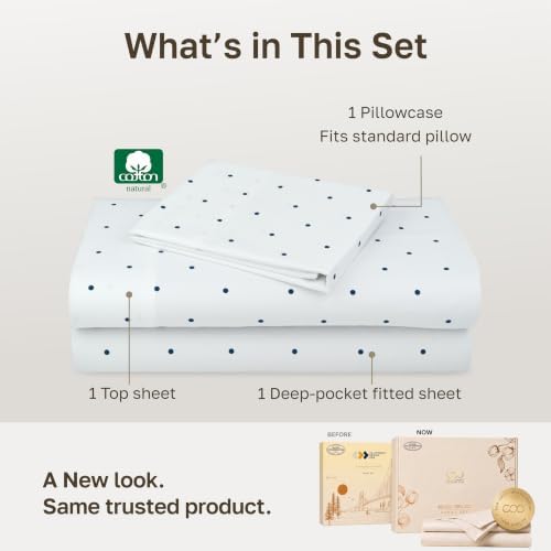 California Design Den Soft 100% Cotton Sateen Twin Size Bed Sheets Set - Image 3