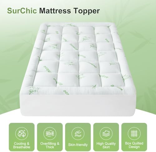 Full Size Mattress Topper Viscose Derived from Bamboo, Soft Thick Pillow Top - Image 4