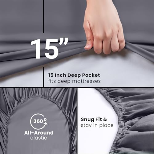 Pack of 2 King Fitted Sheet, Fits Up to 15 Inch Deep Pocket - Image 6