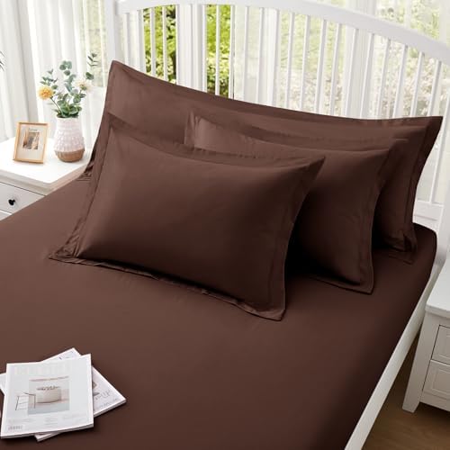 Homiest Chocolate Brown Pillow Shams Body Size, 2-Inch Flange - Image 2