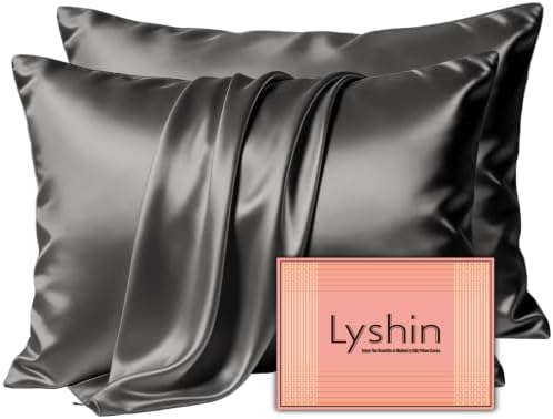 LYSHIN Silk Pillow Cases 2 Pack Queen Size by LYSHINSILKPILLOWCASES
