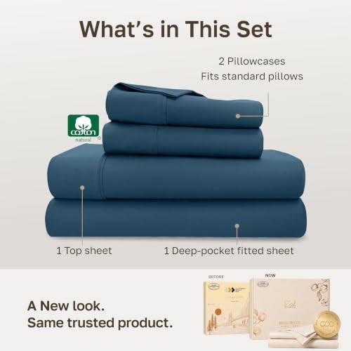 California Design Den Soft 100% Cotton Sateen Full Sized Sheets Set - Image 3