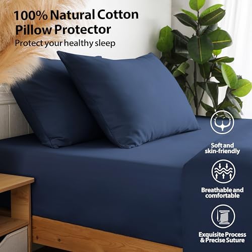 100% Cotton Zippered Pillow Protectors King Size - Image 4