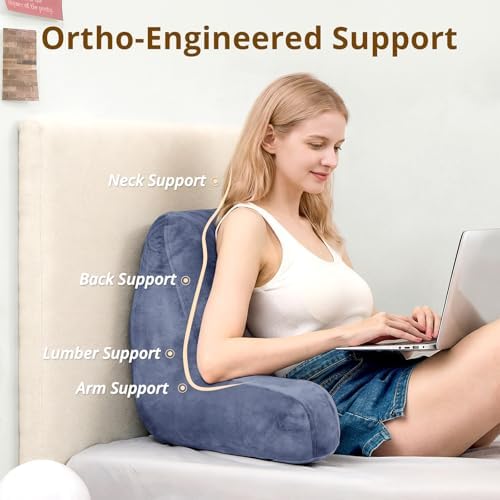 Sasttie Reading Pillow for Bed, Back Pillow for Sitting Up - Image 2