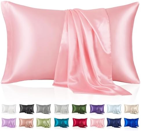 Silk Like Satin Pillowcase King Size, 2 Pack, 20x36 Inches by VCUSUELER