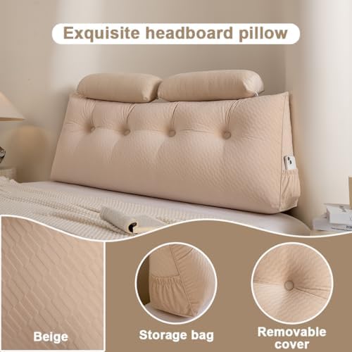 Velvet Triangular Headboard Wedge Pillow - Image 4