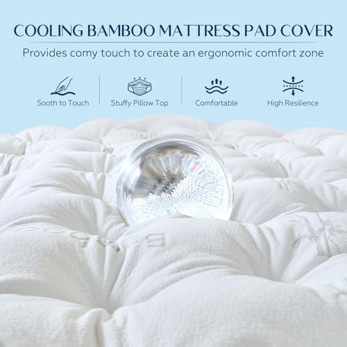 5 Inch Cooling Bamboo Mattress Topper Full Size, 54x75 in, 2000 GSM - Image 3