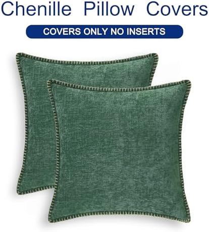 CaliTime Decorative Couch Throw Pillow Covers 26 X 26 Inches Dark Green - Image 6