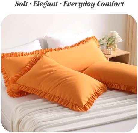 BEDSUM King Ruffled Pillow Shams - Image 2