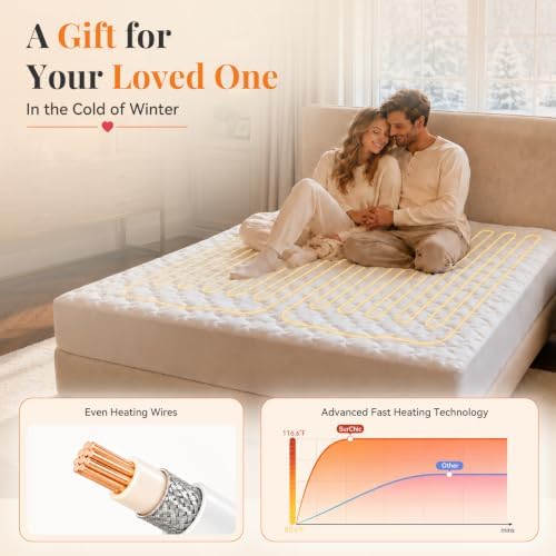 Heated Mattress Pad King Size, Coral Fleece Electric Mattress Pad Cover - Image 5
