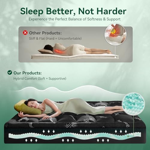 Full 4-Inch 2-in-1 Cooling Memory Foam Mattress Topper - Image 6