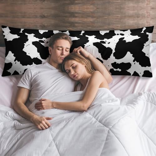 Cow Print Body Pillow Cover Black and White Pillowcase - Image 6