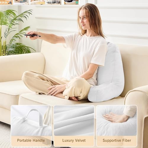 Sasttie Reading Pillow for Bed, Back Pillow for Sitting Up - Image 4