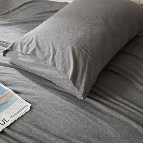 H HOUSEHOLD 100% Jersey Knit Cotton King Size Pillowcases Set of 2, Super Soft - Image 4