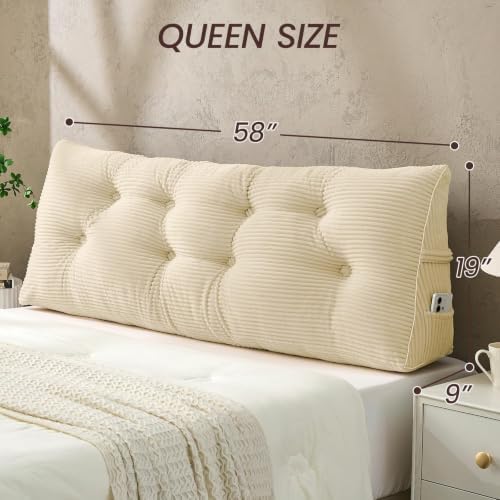 Sasttie Headboard Pillow Queen, Bed Wedge Pillow Headboard - Image 2
