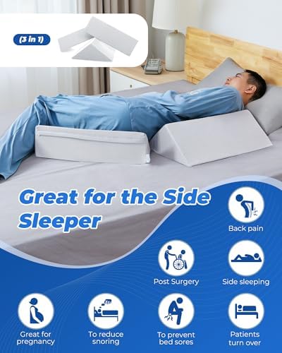 Positioning Wedge Pillow for Side Sleeping, Off-white Gray - Image 2