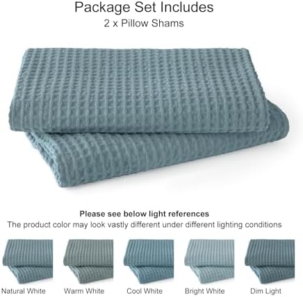 PHF 100% Cotton Waffle Weave Throw Pillow Cover, No Filling, 2 Pack Elegant - Image 6