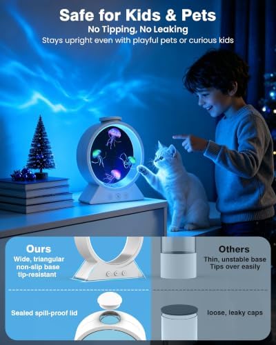 Jellyfish Lamp for Sleep Anxiety Calming Night Light for Bedroom(White) - Image 6
