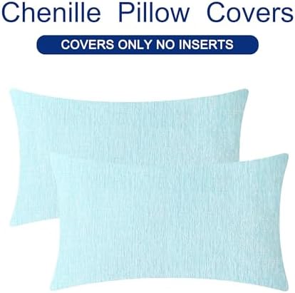 CaliTime Decorative Throw Pillow Covers 26 X 16 Inches Light Blue Grey - Image 6