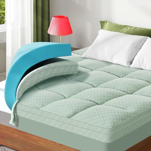 Dual Layer 3 Inch Memory Foam Mattress Topper Twin Size, 2 Inch Gel Memory Foam by VALUXE