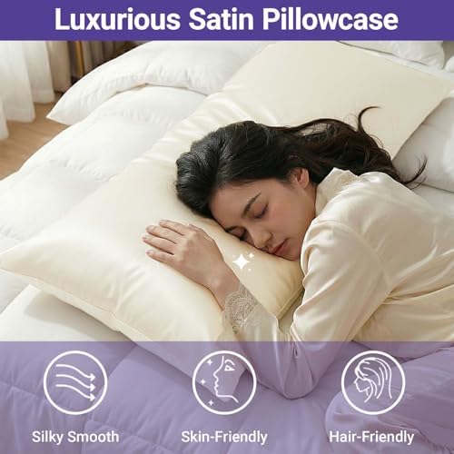 1 Pack Satin Pillowcase Beige Body Size 20x54 Inch - Image 3